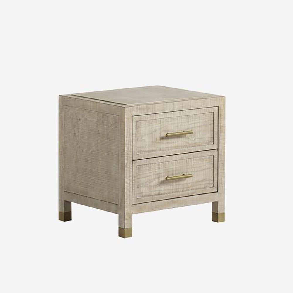 Raffles 2 Drawer Bedside Table - Natural