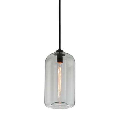 District Small 1 Light Pendant Light - Satin Black | Outlet