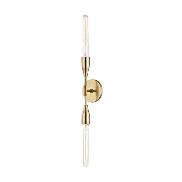 Tara 2 Light Wall Sconce - Aged Brass | Outlet