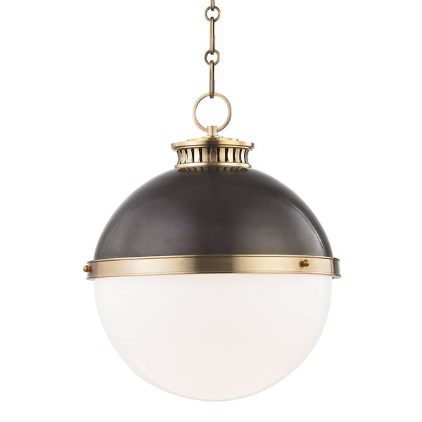 Latham 1 Light Large Pendant Light - Antique Distressed Bronze