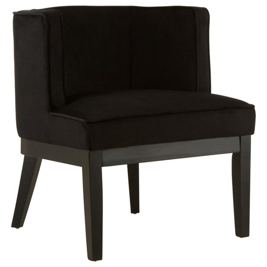 Daxi Rounded Velvet Chair - Light Black