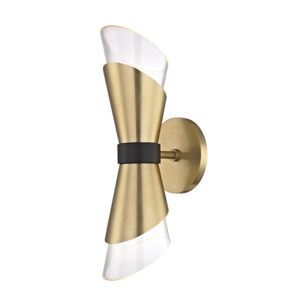 Angie 2 Light Wall Sconce - Aged Brass