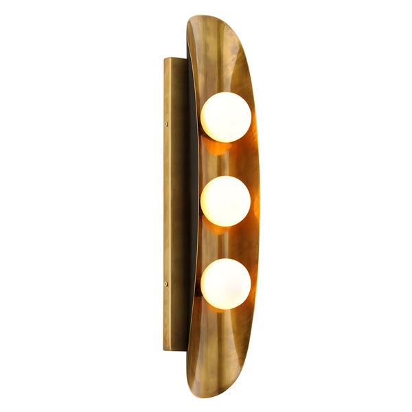 Hopper 3 Light Wall Sconce - Vintage Brass Bronze