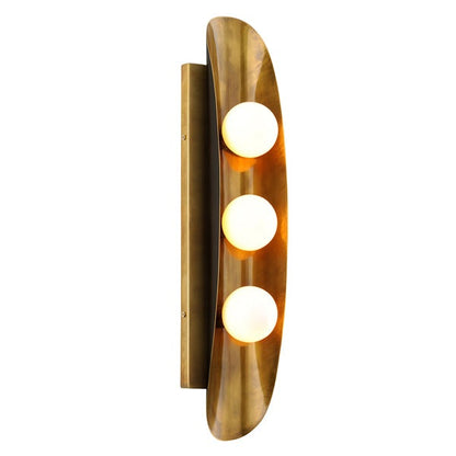 Hopper 3 Light Wall Sconce - Vintage Brass Bronze