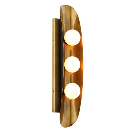 Hopper 3 Light Wall Sconce - Vintage Brass Bronze