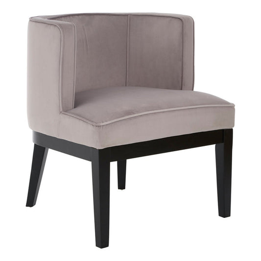Daxi Rounded Velvet Chair - Light Grey