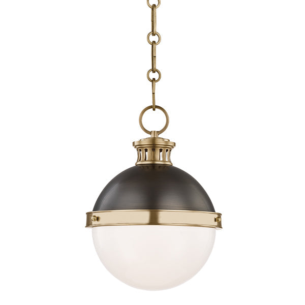 Latham 1 Light Small Pendant Light - Antique Distressed Bronze