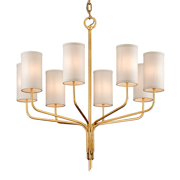 Juniper 8 Light Chandelier - Textured Gold Leaf