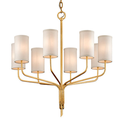 Juniper 8 Light Chandelier - Textured Gold Leaf