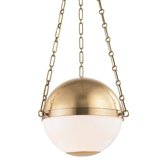 Sphere No.2 2 Light Small Pendant - Aged Brass