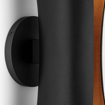 Josie 2 Light Wall Sconce - Black & Gold Leaf