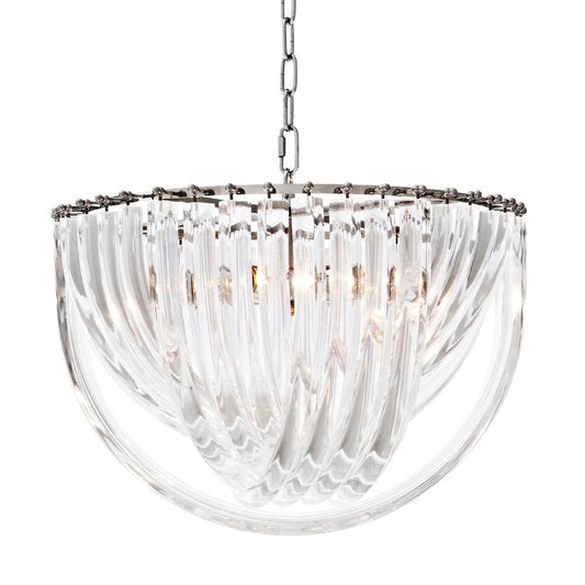 Murano Round Chandelier - Nickel Finish