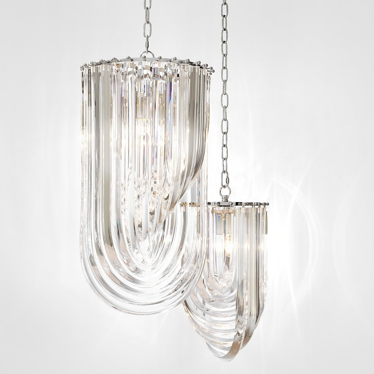 Murano Chandelier - Nickel Finish