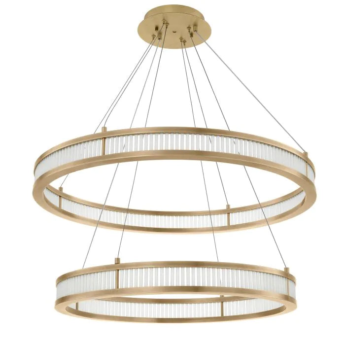 Damien Double Chandelier - Antique Brass