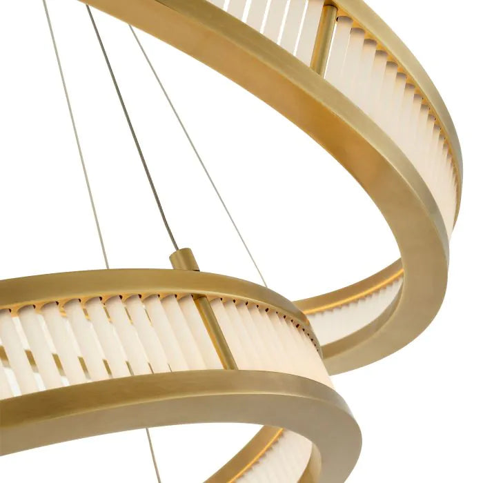 Damien Double Chandelier - Antique Brass