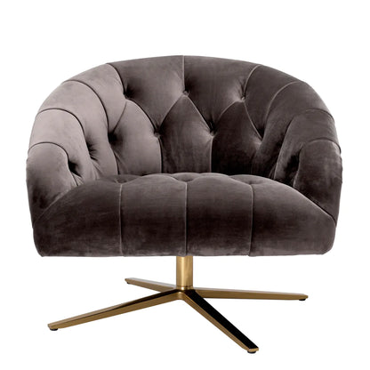 Gardner Swivel Chair - Savona Grey Velvet