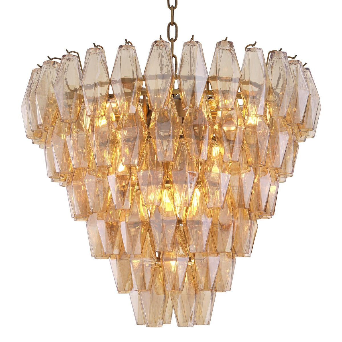 Benini Small Chandelier - Antique Brass