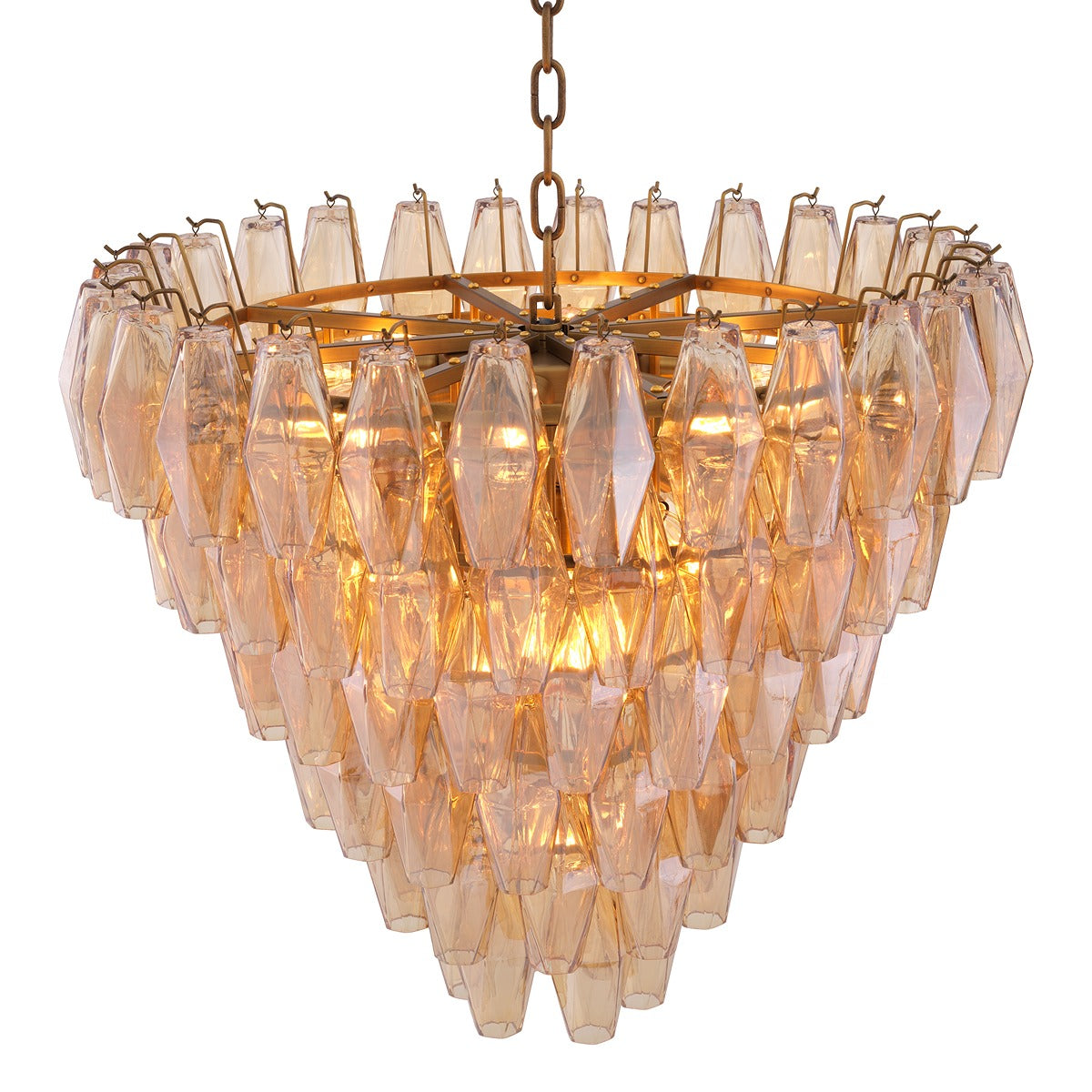 Benini Small Chandelier - Antique Brass