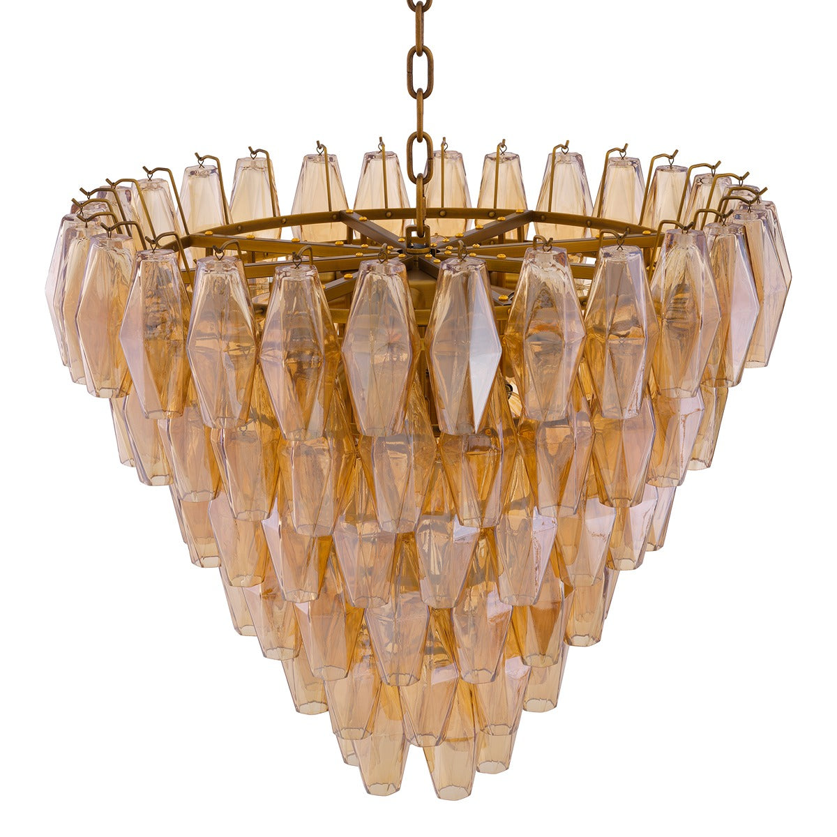 Benini Small Chandelier - Antique Brass