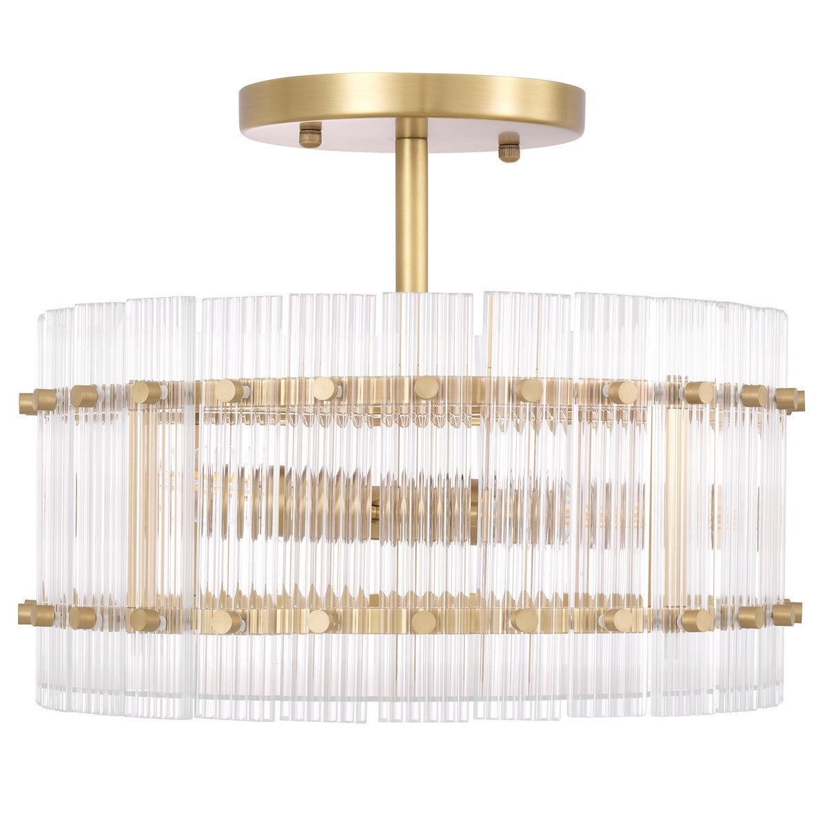 Ruby Round Ceiling Lamp - Antique Brass Finish