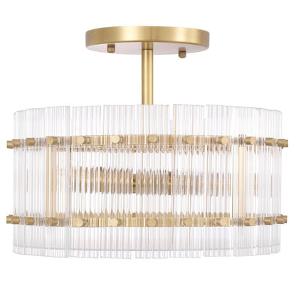 Ruby Round Ceiling Lamp - Antique Brass Finish