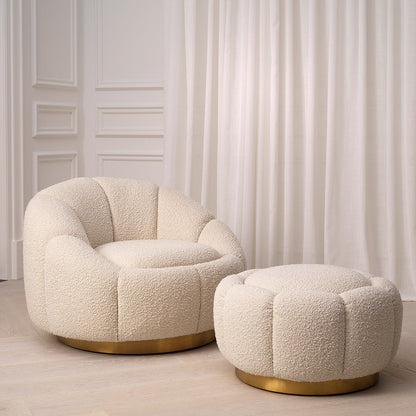 Inger Swivel Chair - Bouclé Cream