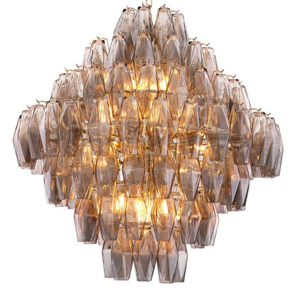 Benini Large Chandelier - Nickel & Smoke Glass