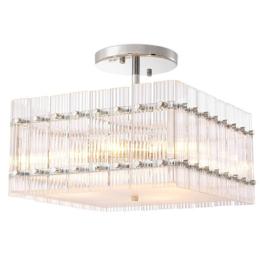Ruby Square Ceiling Lamp - Nickel Finish