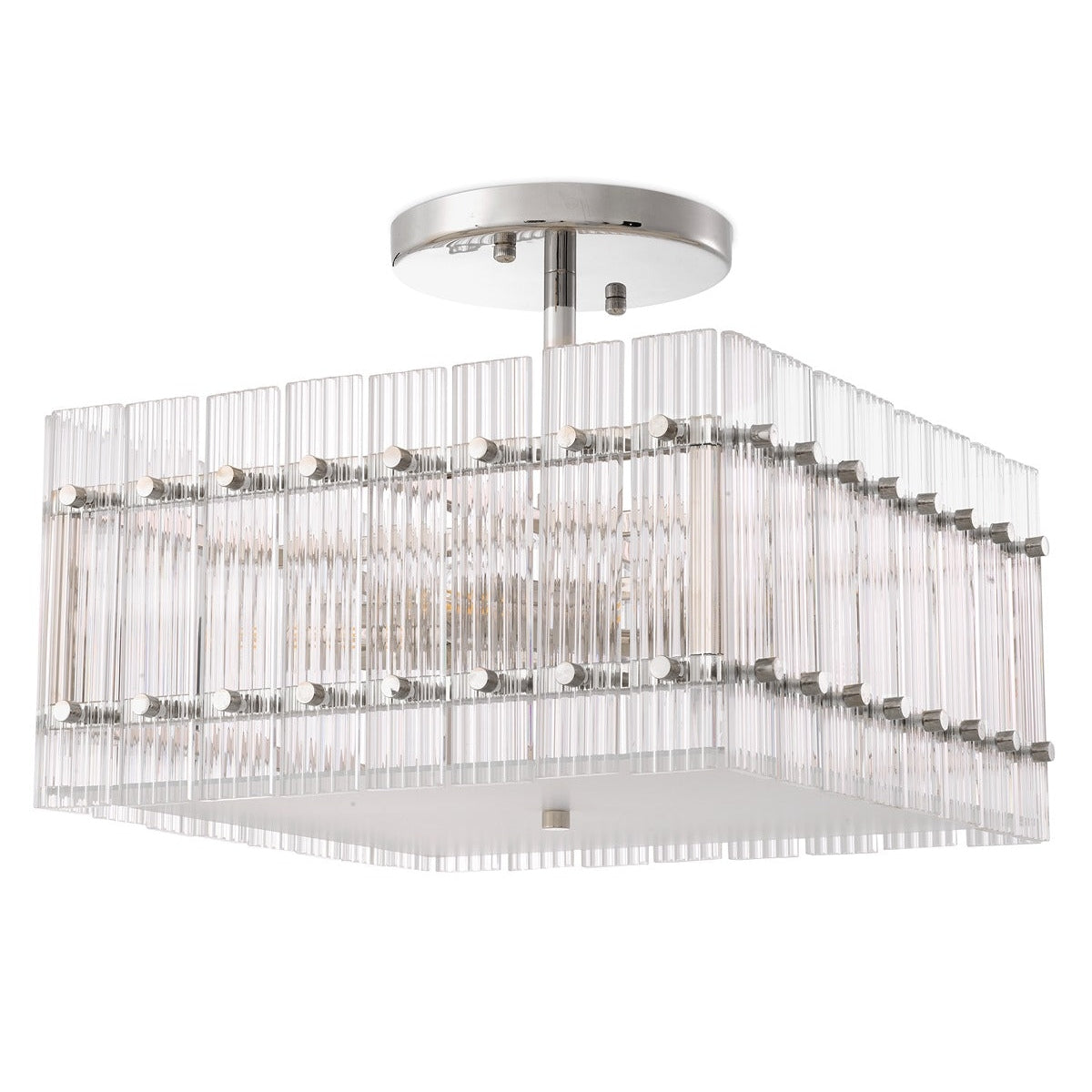 Ruby Square Ceiling Lamp - Nickel Finish