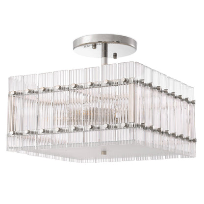 Ruby Square Ceiling Lamp - Nickel Finish