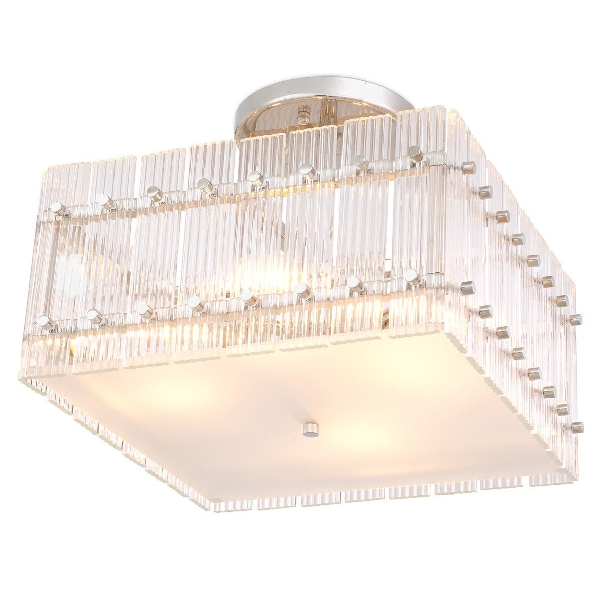 Ruby Square Ceiling Lamp - Nickel Finish