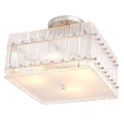 Ruby Square Ceiling Lamp - Nickel Finish