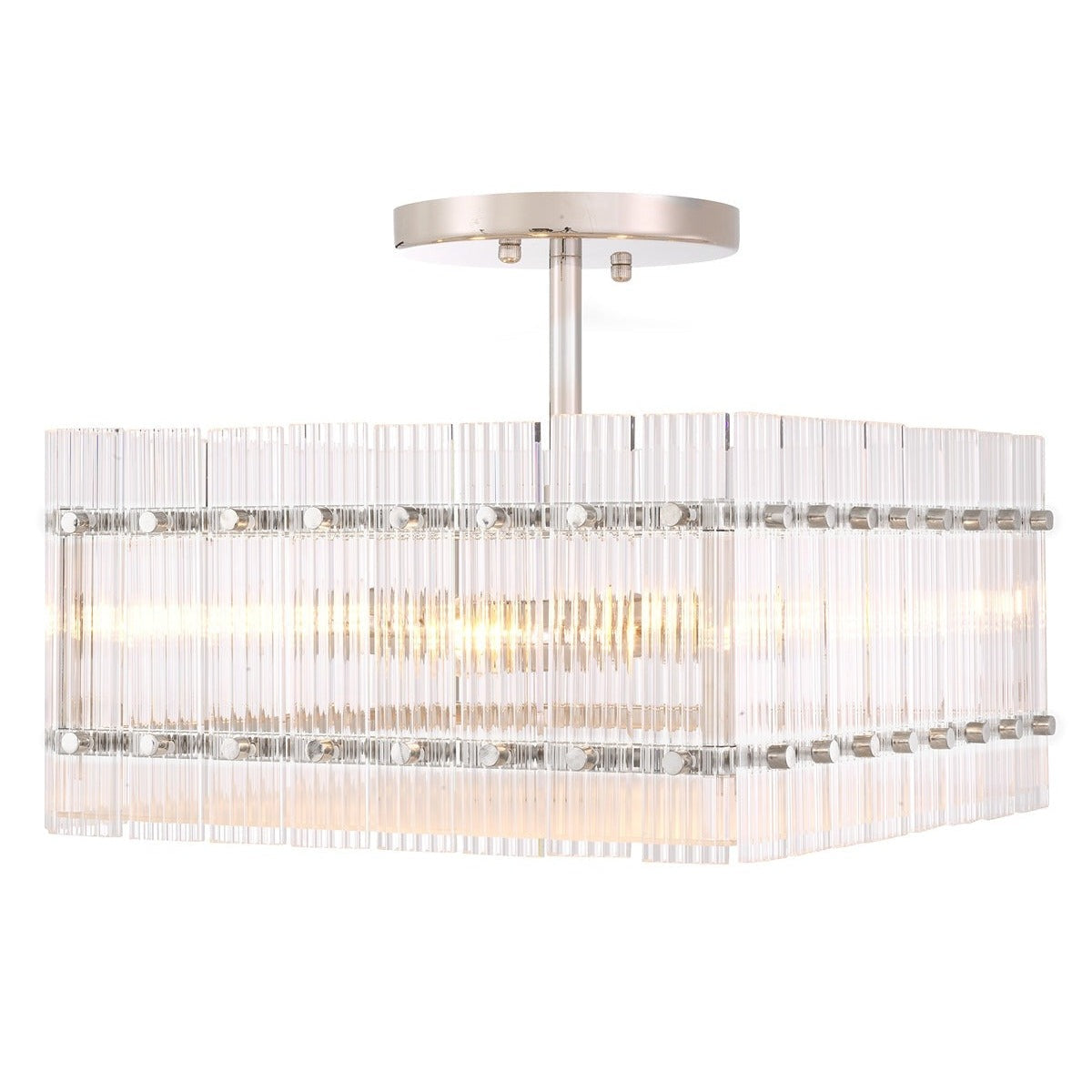 Ruby Square Ceiling Lamp - Nickel Finish