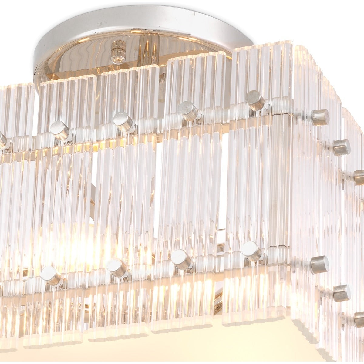 Ruby Square Ceiling Lamp - Nickel Finish