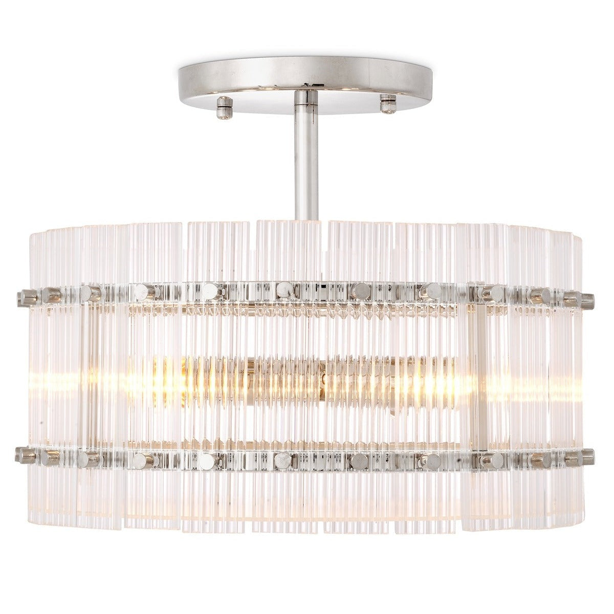 Ruby Round Ceiling Lamp - Nickel Finish