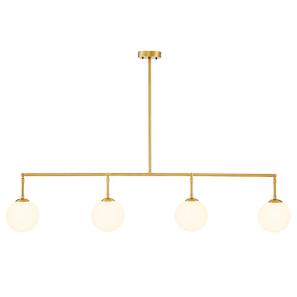 Tara Chandelier - Antique Brass Finish & White Glass