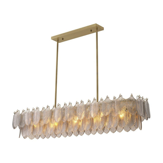 Verbier Rectangular Chandelier - Light Brushed Brass