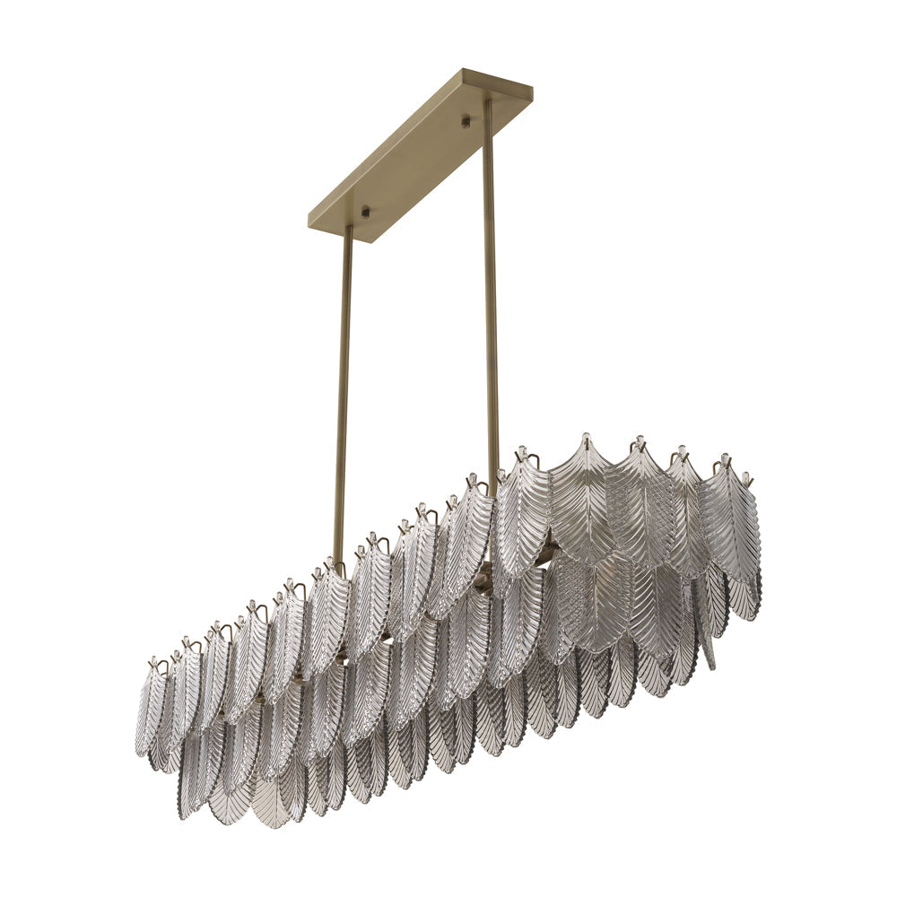 Verbier Rectangular Chandelier - Light Brushed Brass