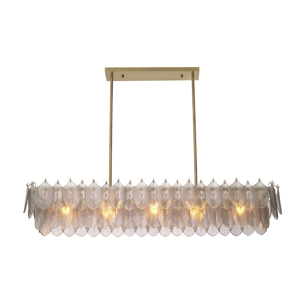 Verbier Rectangular Chandelier - Light Brushed Brass