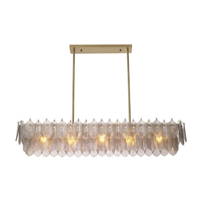Verbier Rectangular Chandelier - Light Brushed Brass