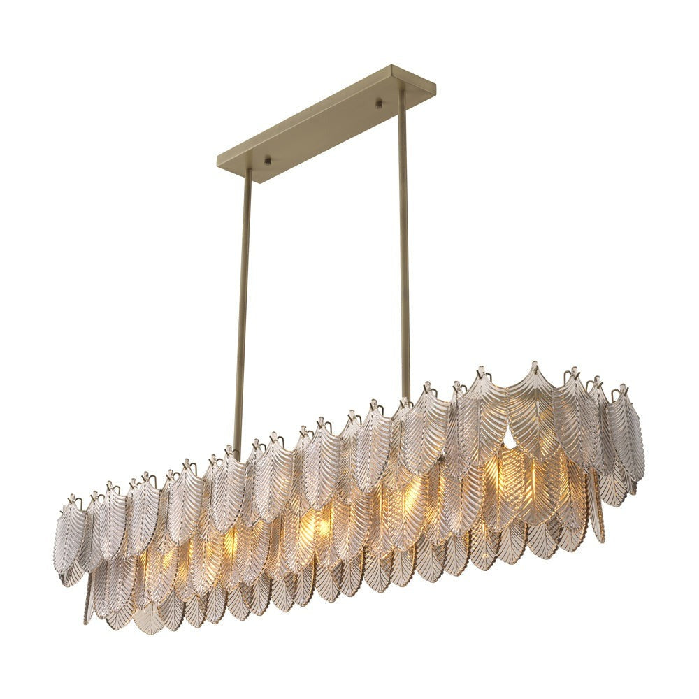 Verbier Rectangular Chandelier - Light Brushed Brass