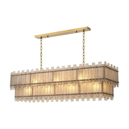Caprera Rectangular Chandelier - Antique Brass
