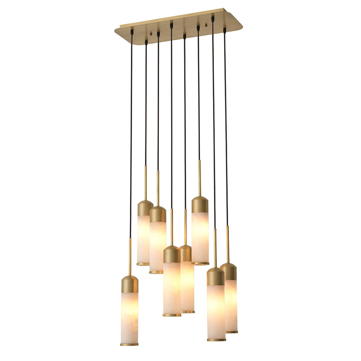 Eos Chandelier - Antique Brass & Alabaster
