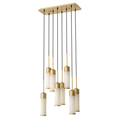 Eos Chandelier - Antique Brass & Alabaster