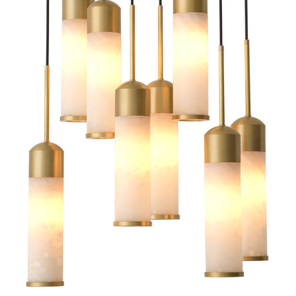 Eos Chandelier - Antique Brass & Alabaster