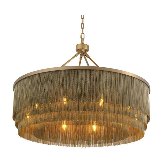 Large Tissot Round Chandelier - Antique Brass