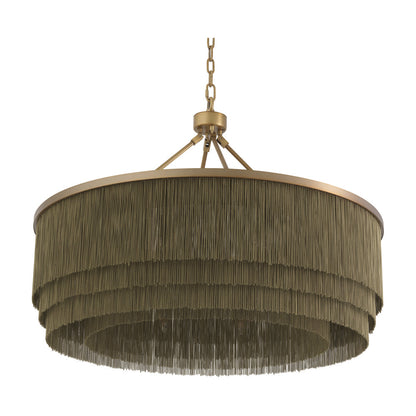 Large Tissot Round Chandelier - Antique Brass