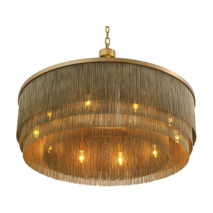 Large Tissot Round Chandelier - Antique Brass