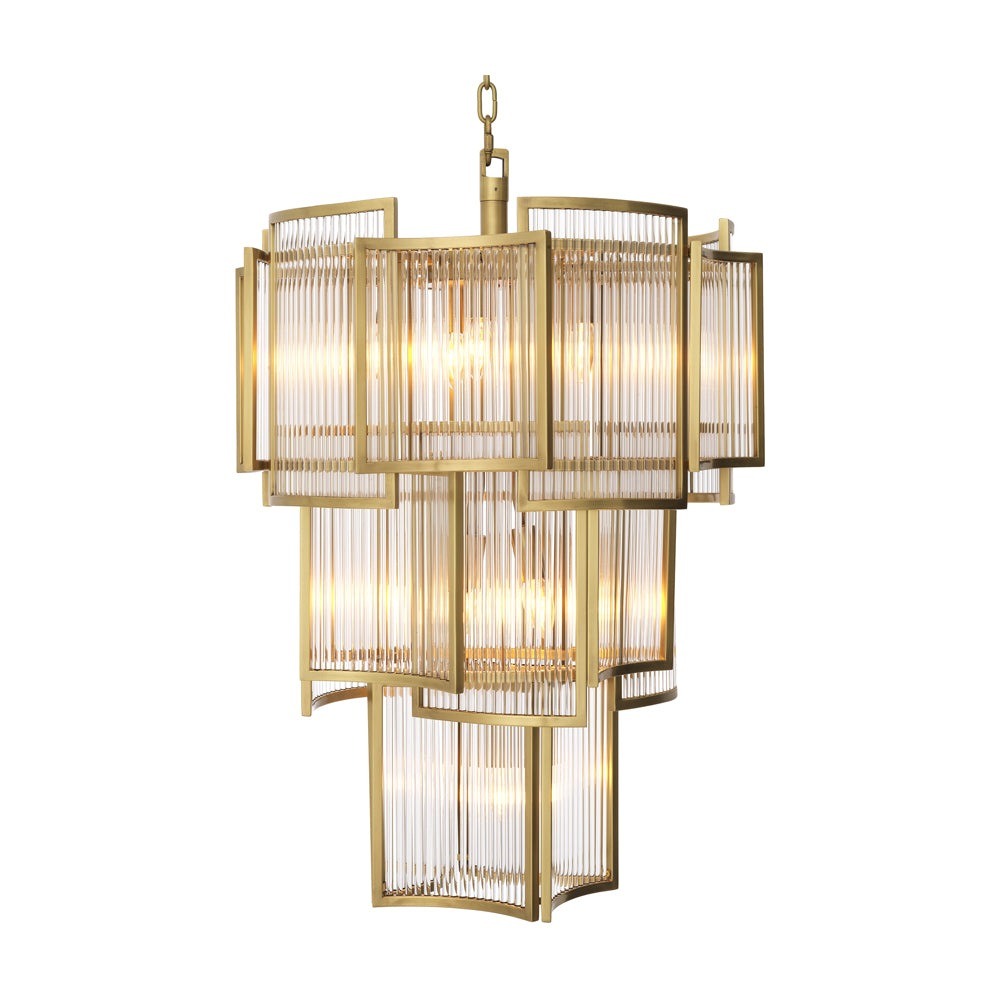 Jet Set Chandelier - Antique Brass