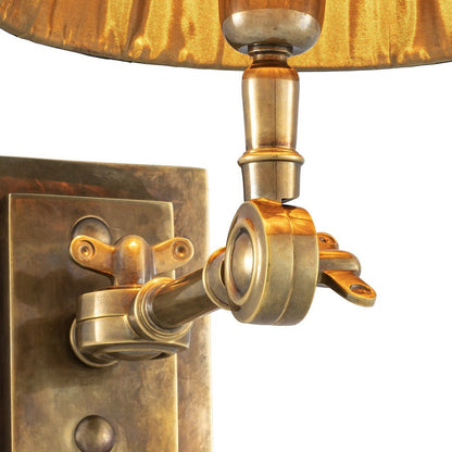 Wentworth Single Wall Lamp - Vintage Brass & Black Shade